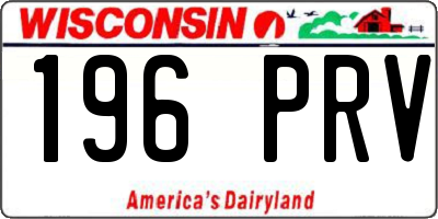 WI license plate 196PRV