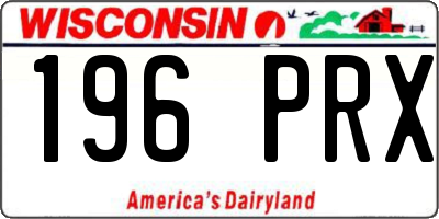 WI license plate 196PRX