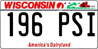 WI license plate 196PSI