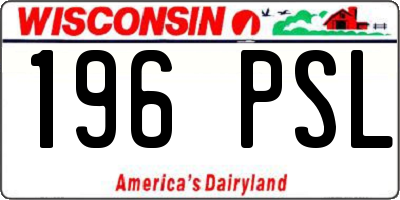 WI license plate 196PSL