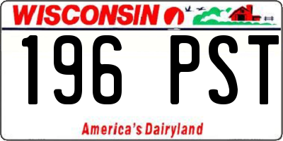 WI license plate 196PST