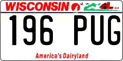 WI license plate 196PUG