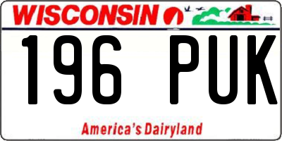 WI license plate 196PUK