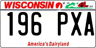 WI license plate 196PXA