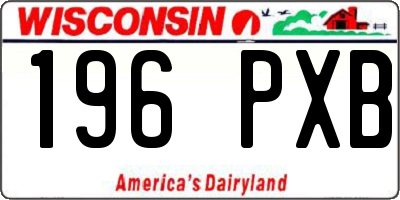 WI license plate 196PXB