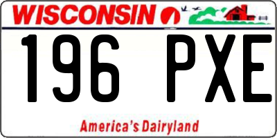 WI license plate 196PXE