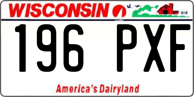 WI license plate 196PXF