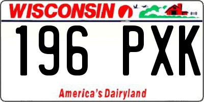 WI license plate 196PXK