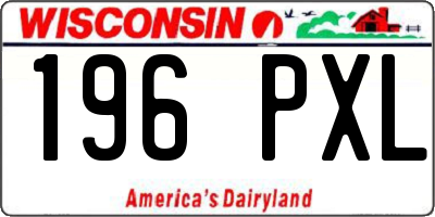 WI license plate 196PXL