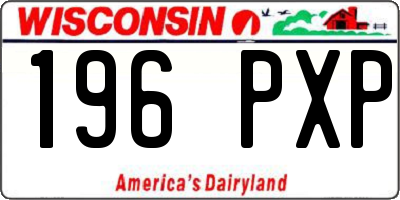 WI license plate 196PXP