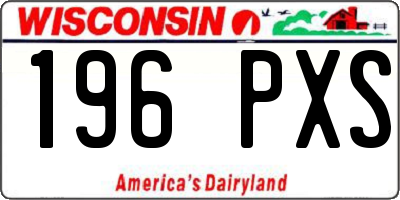 WI license plate 196PXS
