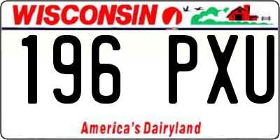 WI license plate 196PXU