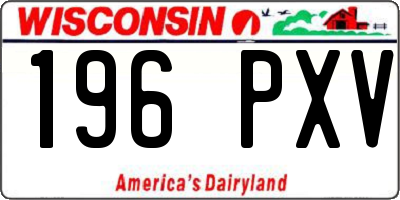 WI license plate 196PXV