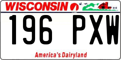 WI license plate 196PXW