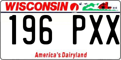 WI license plate 196PXX