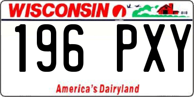 WI license plate 196PXY