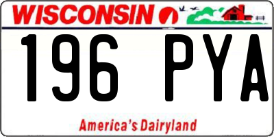 WI license plate 196PYA