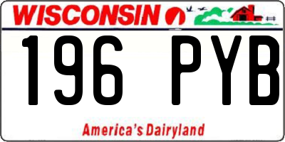 WI license plate 196PYB