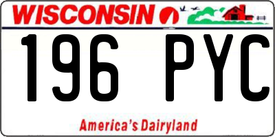 WI license plate 196PYC