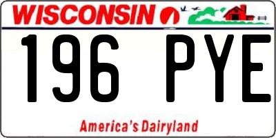 WI license plate 196PYE