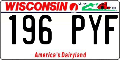 WI license plate 196PYF