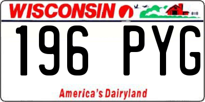 WI license plate 196PYG