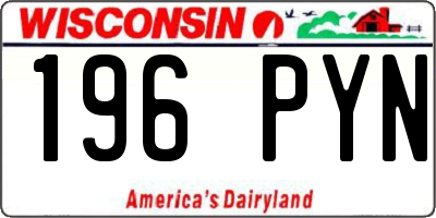 WI license plate 196PYN