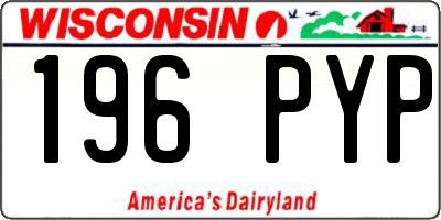 WI license plate 196PYP
