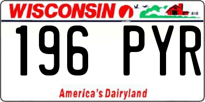 WI license plate 196PYR