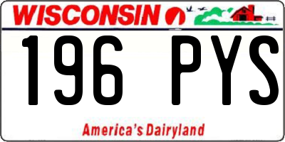 WI license plate 196PYS
