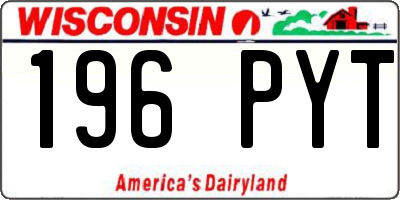 WI license plate 196PYT