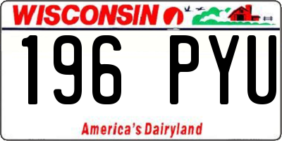 WI license plate 196PYU
