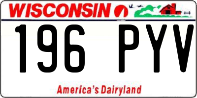 WI license plate 196PYV