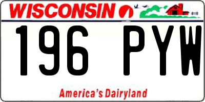 WI license plate 196PYW