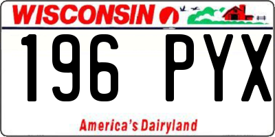 WI license plate 196PYX