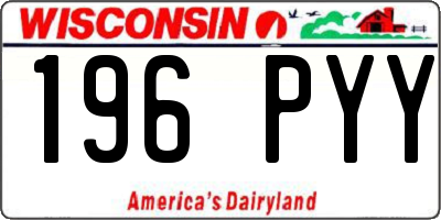 WI license plate 196PYY