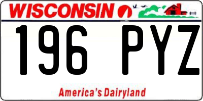 WI license plate 196PYZ