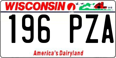 WI license plate 196PZA