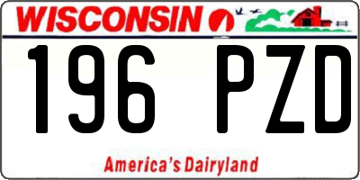 WI license plate 196PZD