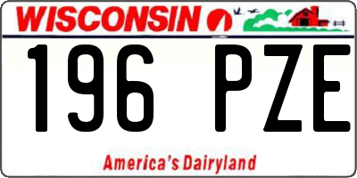 WI license plate 196PZE