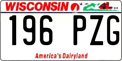 WI license plate 196PZG
