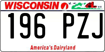WI license plate 196PZJ