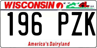 WI license plate 196PZK
