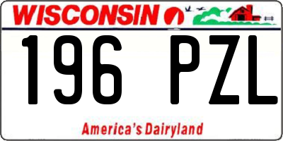 WI license plate 196PZL