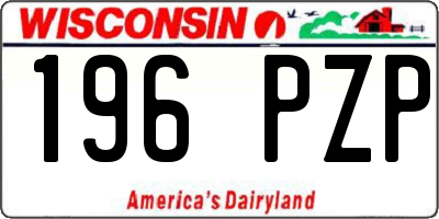 WI license plate 196PZP
