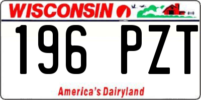WI license plate 196PZT