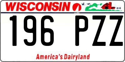 WI license plate 196PZZ