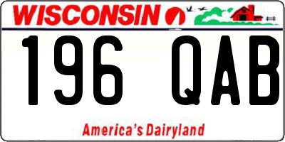 WI license plate 196QAB
