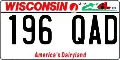 WI license plate 196QAD