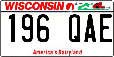 WI license plate 196QAE
